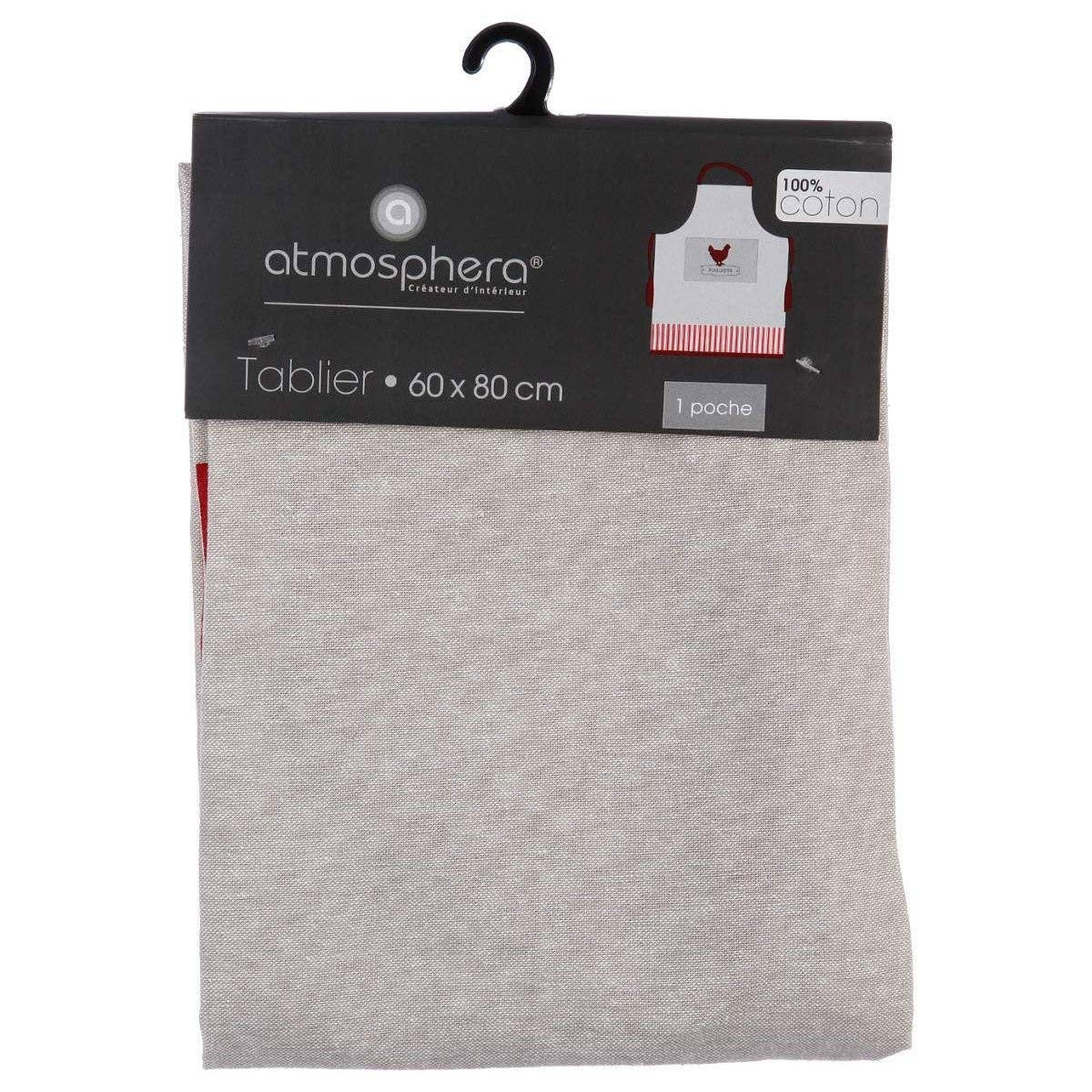 Taskullinen esiliina Atmosphera Poulette Beige Puuvilla 60 x 80 cm