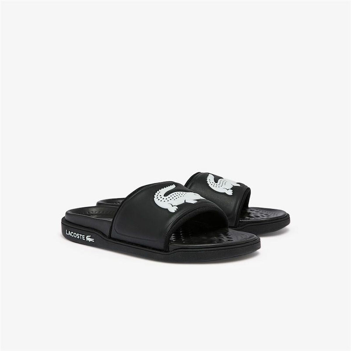 Naisten Flip-flopit Lacoste Croco Dualiste Synthetic Logo Strap Musta