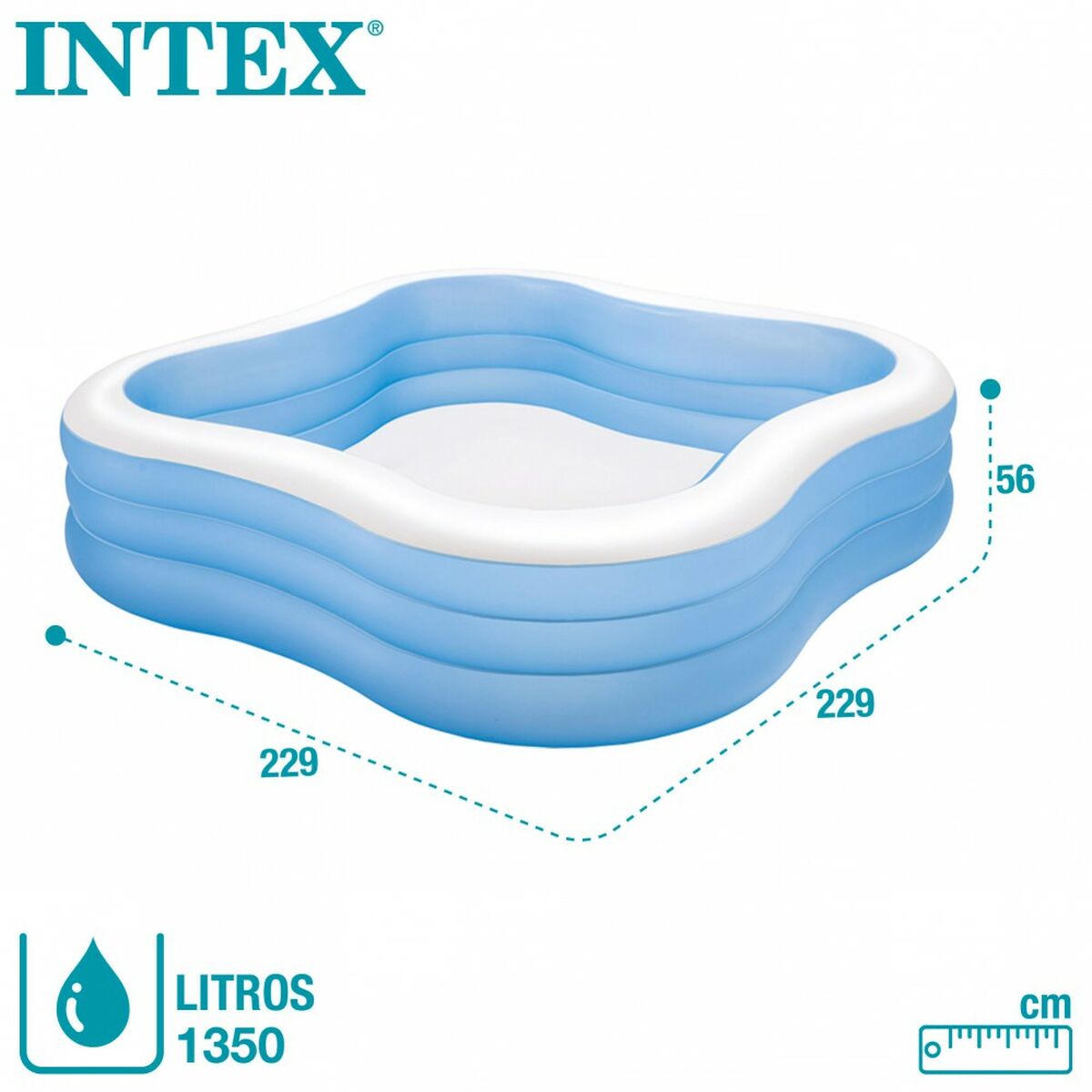 Puhallettava allas Intex 57495NP 1250 L 229 x 56 x 229 cm