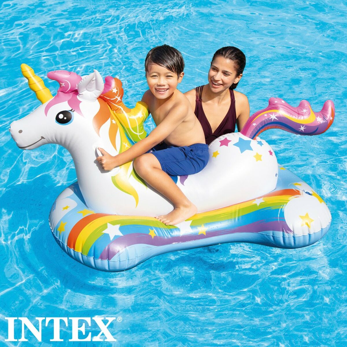 Puhallettava allaspatsas Intex Ride On Yksisarvinen 163 x 82 x 86 cm