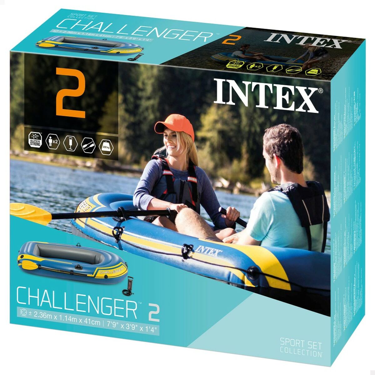 Puhallettava vene Intex Challenger 2 Sininen 236 x 41 x 114 cm