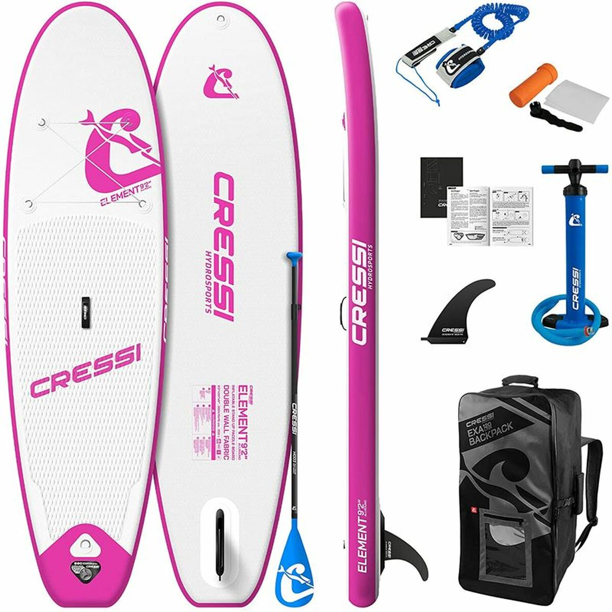 Paddle Surf Board Element All Round Cressi-Sub 9,2" Valkoinen/Pinkki