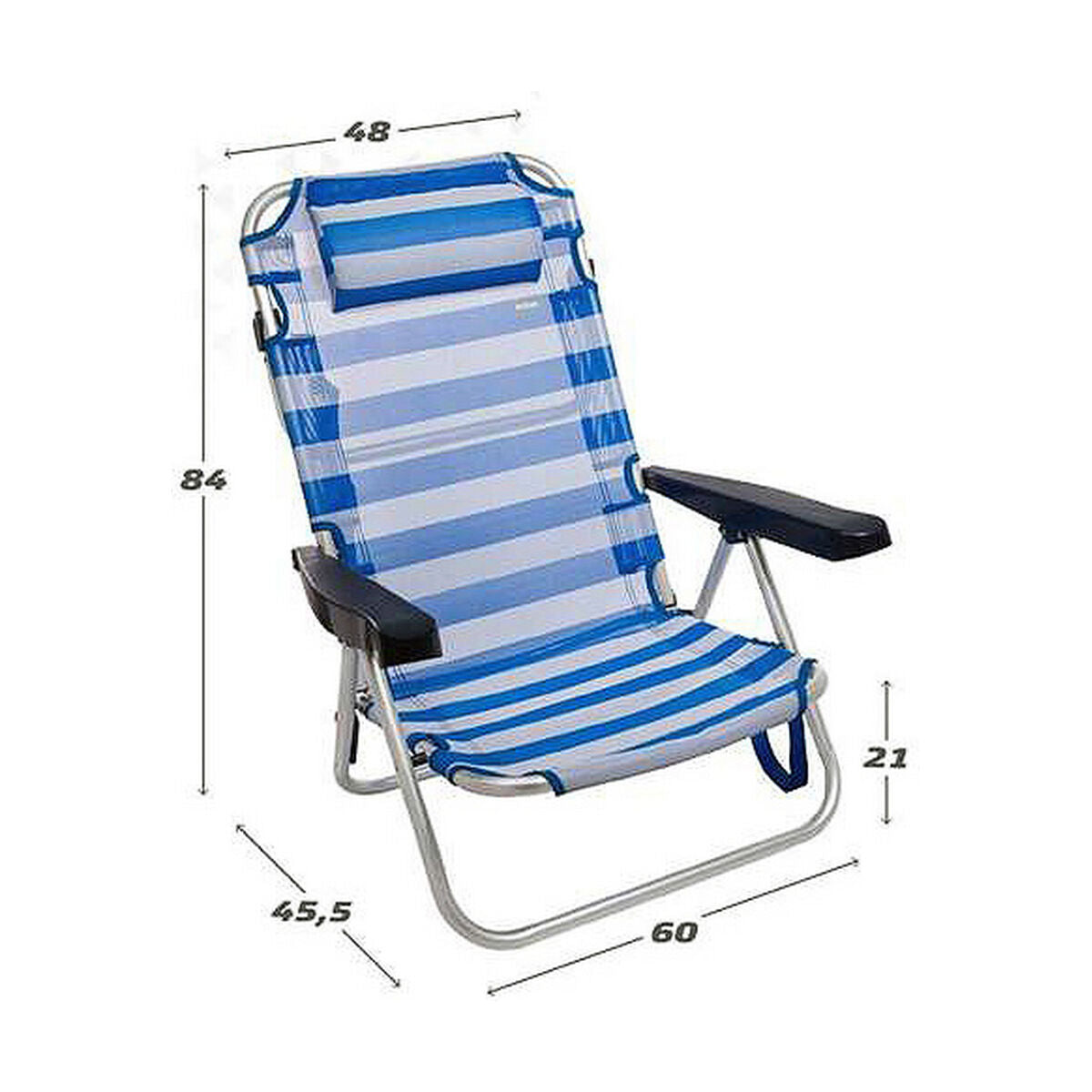 Folding Chair Colorbaby Seilori 48 x 48,5 x 84 cm Valkoinen Laivastonsininen