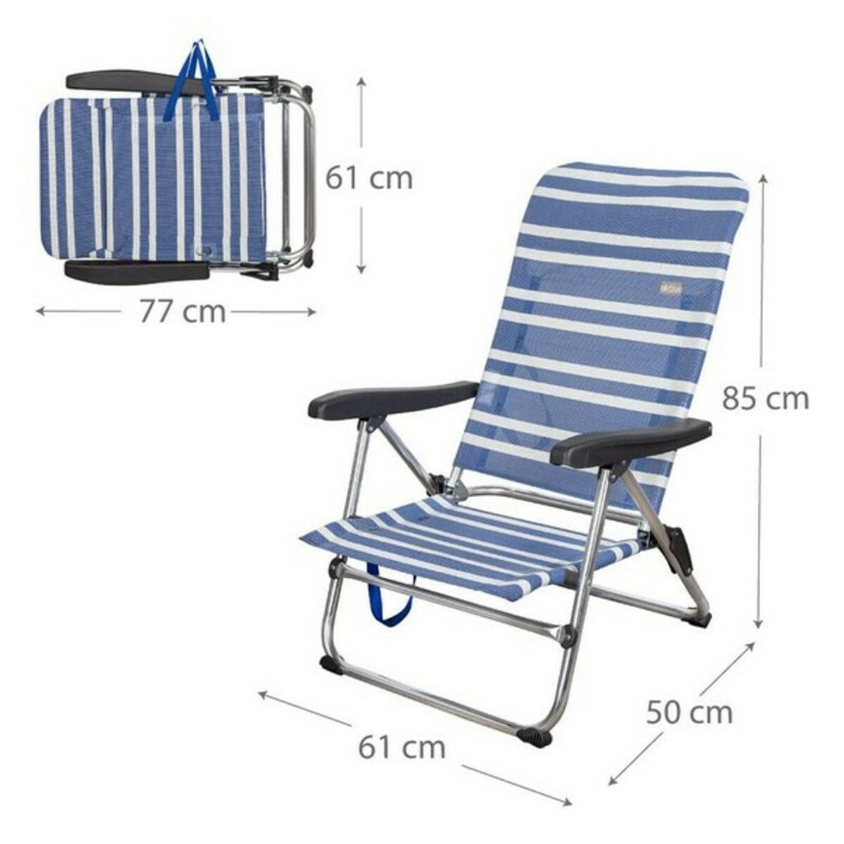 Rantatuoli Colorbaby 62601 Sininen/Valkoinen Alumiini 61 x 50 x 85 cm Valkoinen Laivastonsininen (61 x 50 x 85 cm)