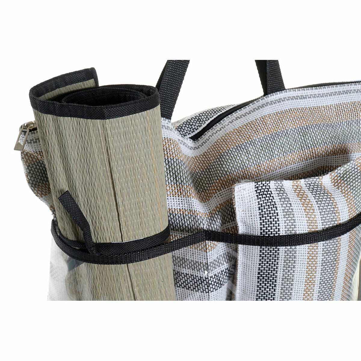 Rantalaukku DKD Home Decor 44 x 23 x 62 cm Kangas Harmaa Sininen Ruskea Vihreä PVC (2 osaa)