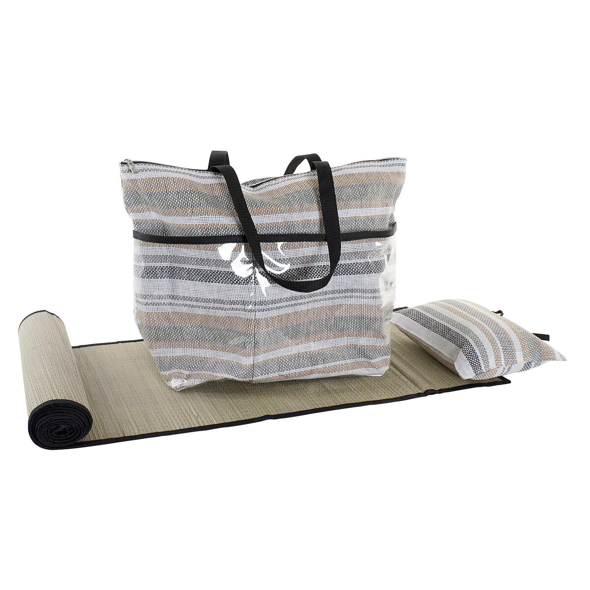 Rantalaukku DKD Home Decor 44 x 23 x 62 cm Kangas Harmaa Sininen Ruskea Vihreä PVC (2 osaa)