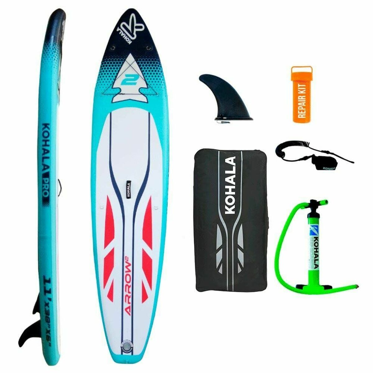 Ilmatäytteinen Paddle Surf Board Tarvikkeilla Kohala Arrow 2 Sininen ( 335 x 75 x 15 cm)
