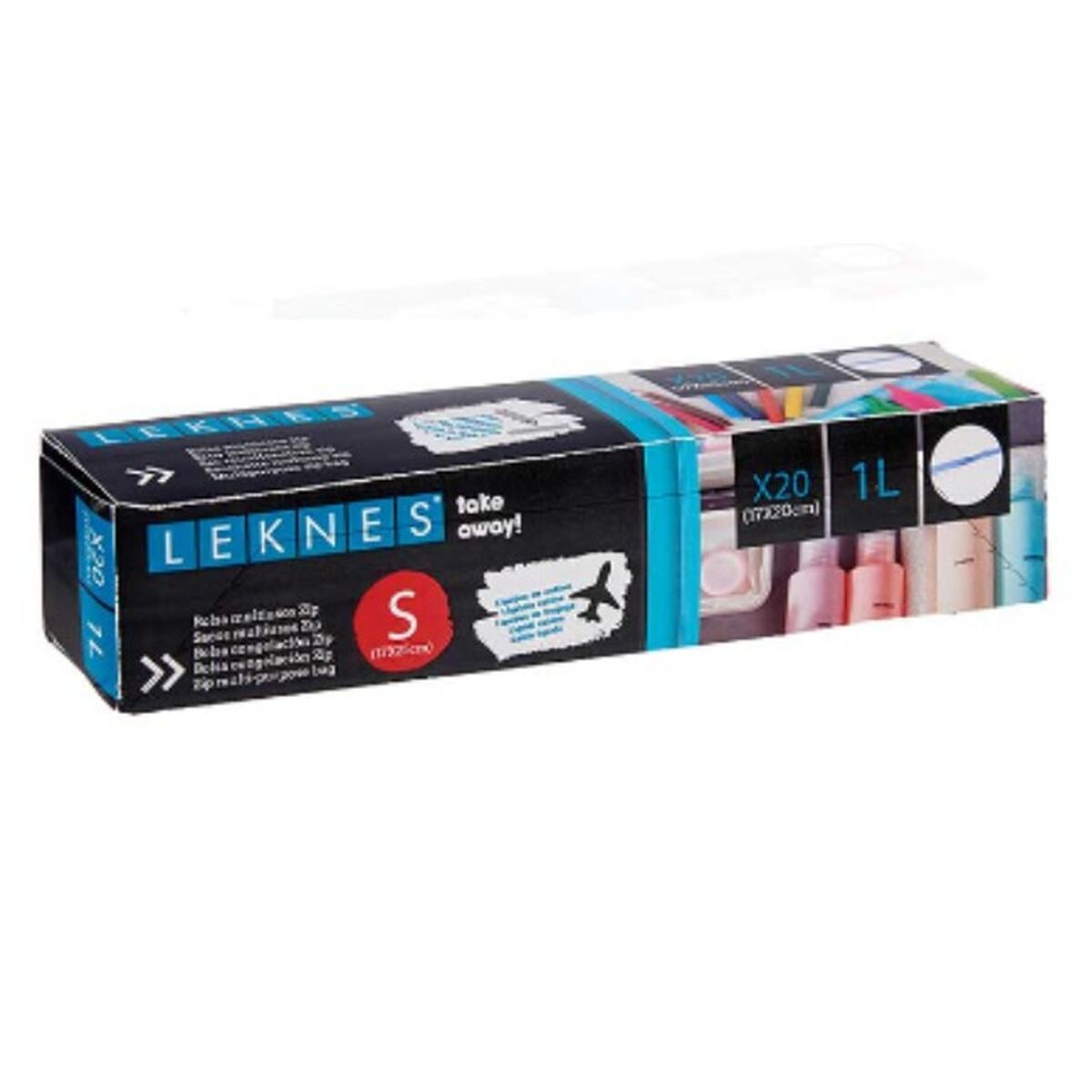Uudelleenkäytettävä ruokapussisetti ziplock 20 x 17 cm Läpinäkyvä Polyetyleeni 1 L (21 osaa)