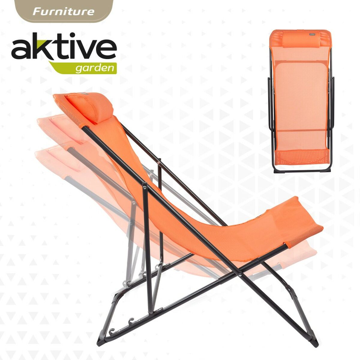 Taitettava riippumatto Aktive Oranssi 52 x 87 x 77 cm (4 osaa)