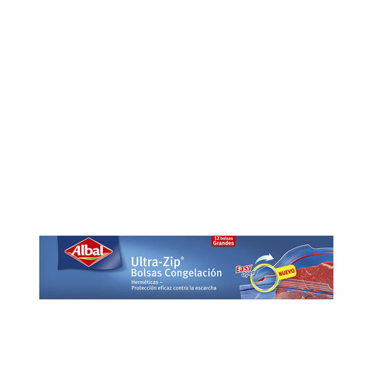 Setti uudestaan käytettäviä ja ilmatiiviitä pusseja. Albal Ultra-Zip Suuri Pakastin 12 osaa