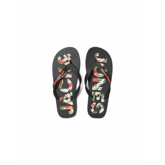 Miesten Flip-flopit Jack & Jones FWLOGO PALM PRINT 12230642 Musta