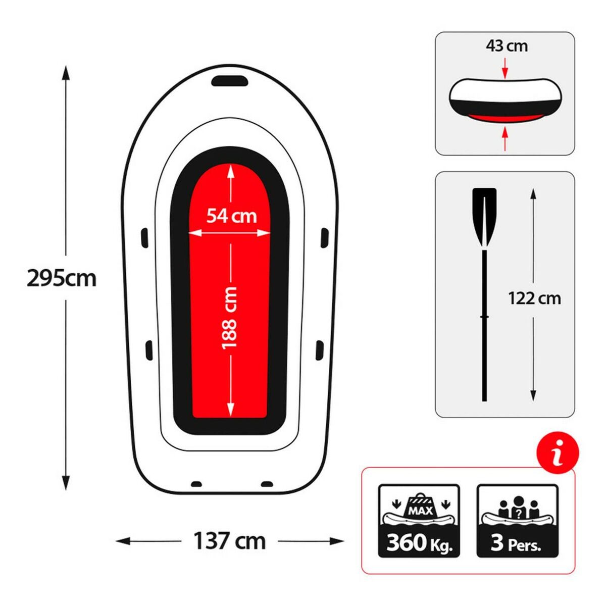 Puhallettava vene Intex Seahawk 3 Vihreä 295 x 43 x 137 cm