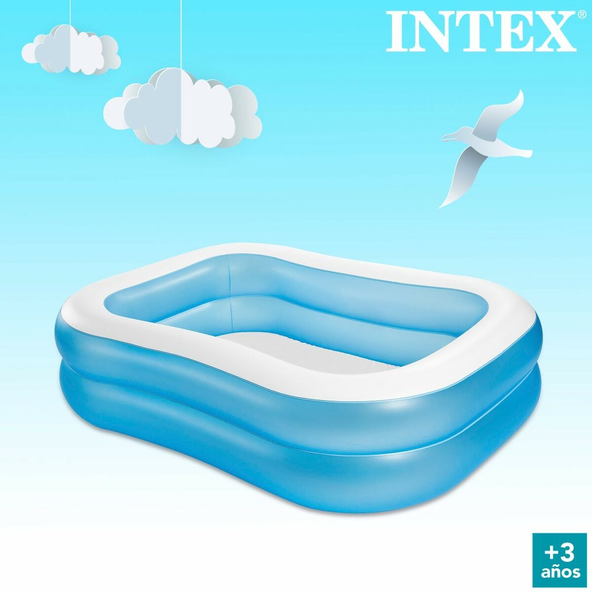 Puhallettava allas   Intex         Sininen/Valkoinen 540 L 203 x 48 x 152 cm