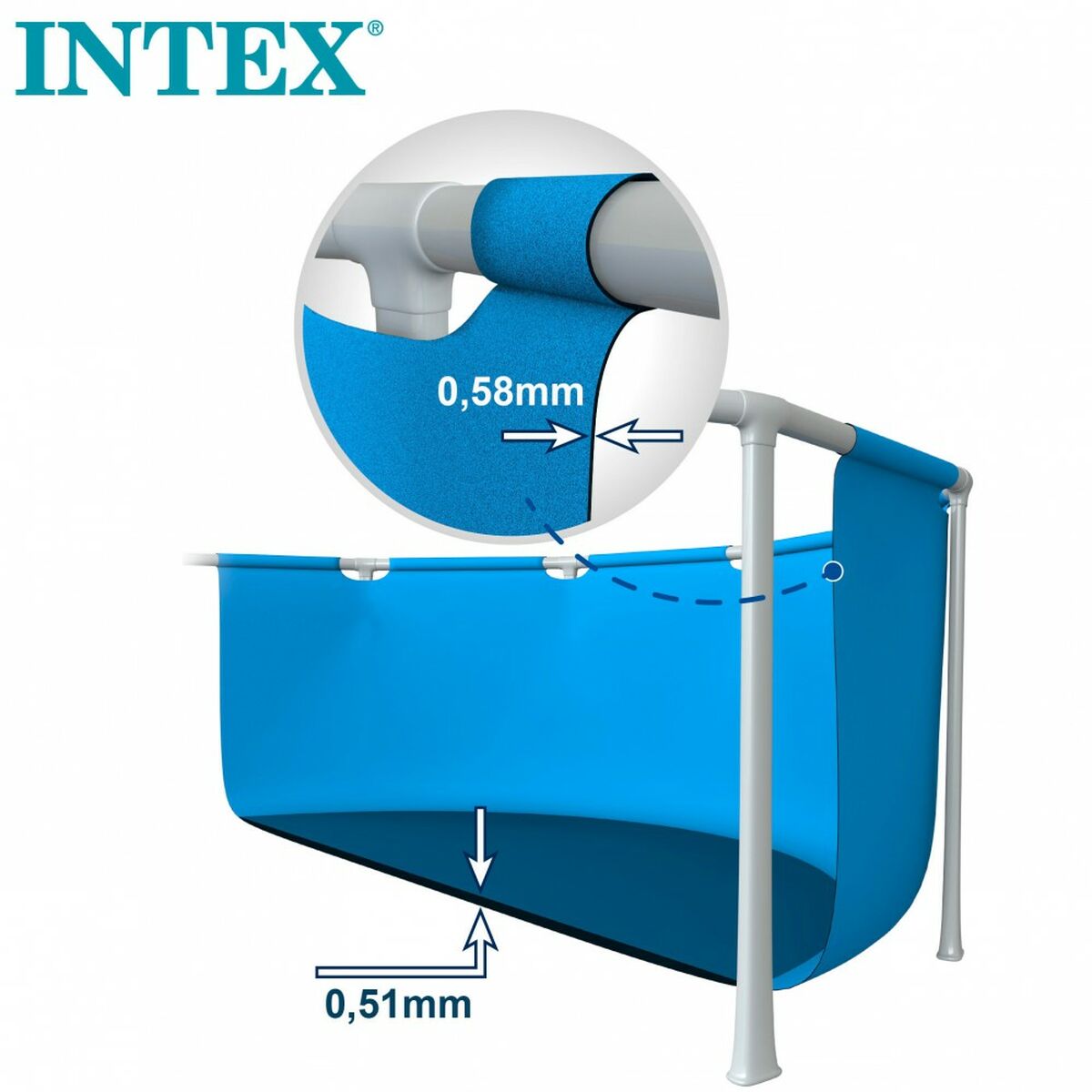 Irrotettava allas Intex Baltik 457 x 122 x 457 cm