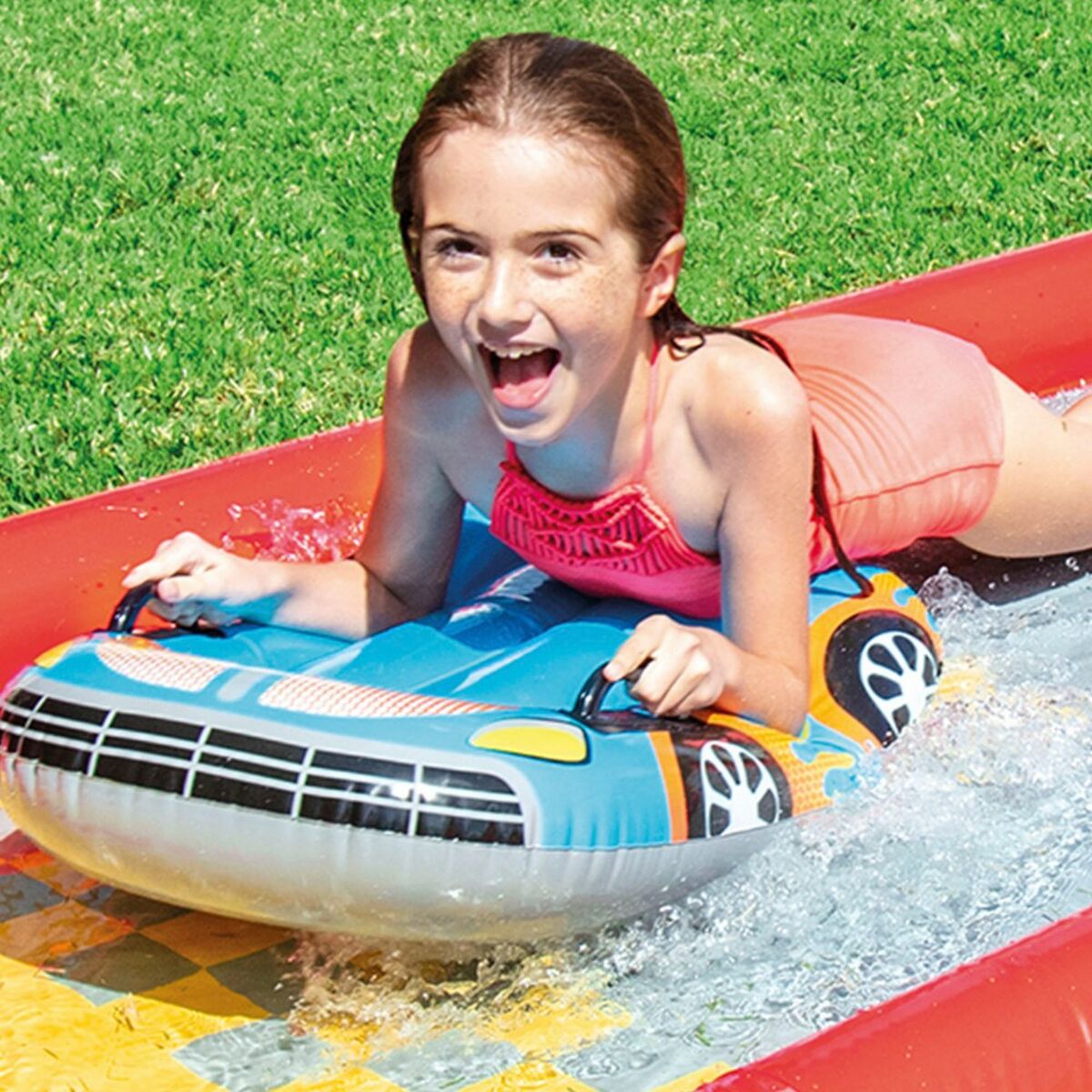 Vesiliukumäki Intex Racing Fun Puhallettava Minirata Liukuva 561 x 76 x 119 cm