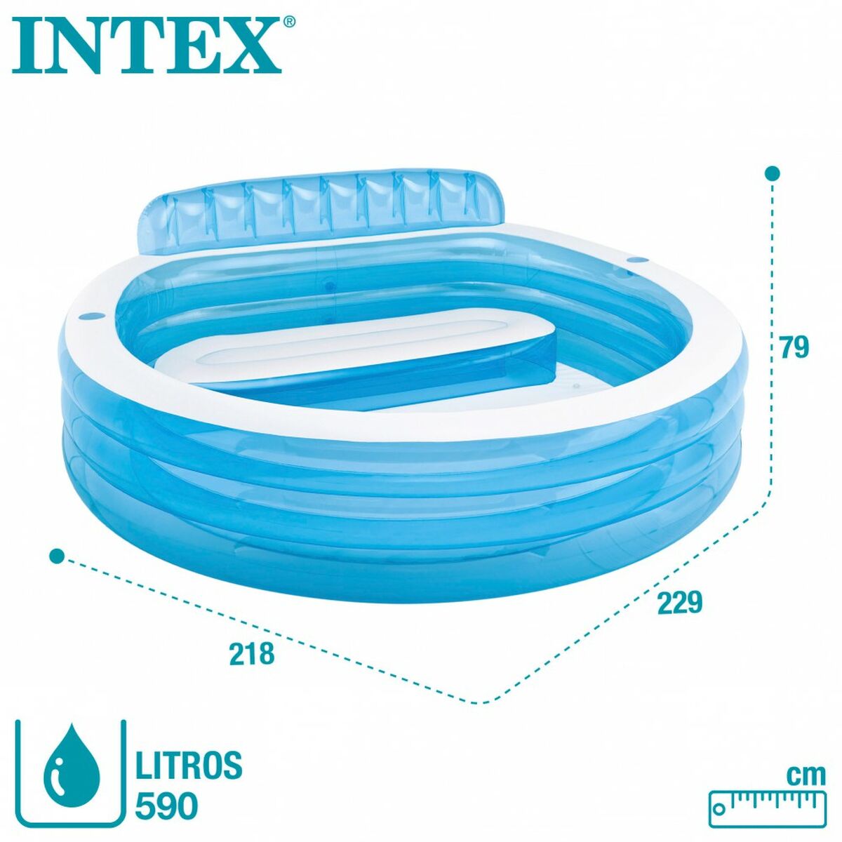 Puhallettava allas Intex 57190NP 590 L 229 x 79 x 218 cm