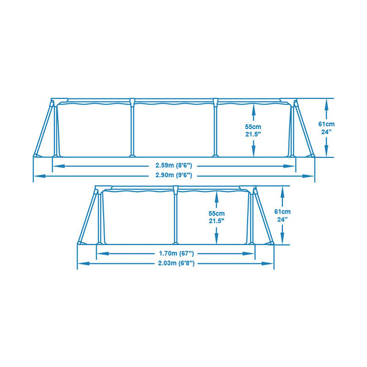 Irrotettava allas Bestway Steel Pro 56403b (259 x 170 x 61 cm)