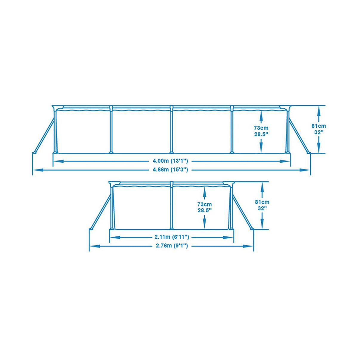 Irrotettava allas Bestway 56405cb (400 x 211 x 81 cm)