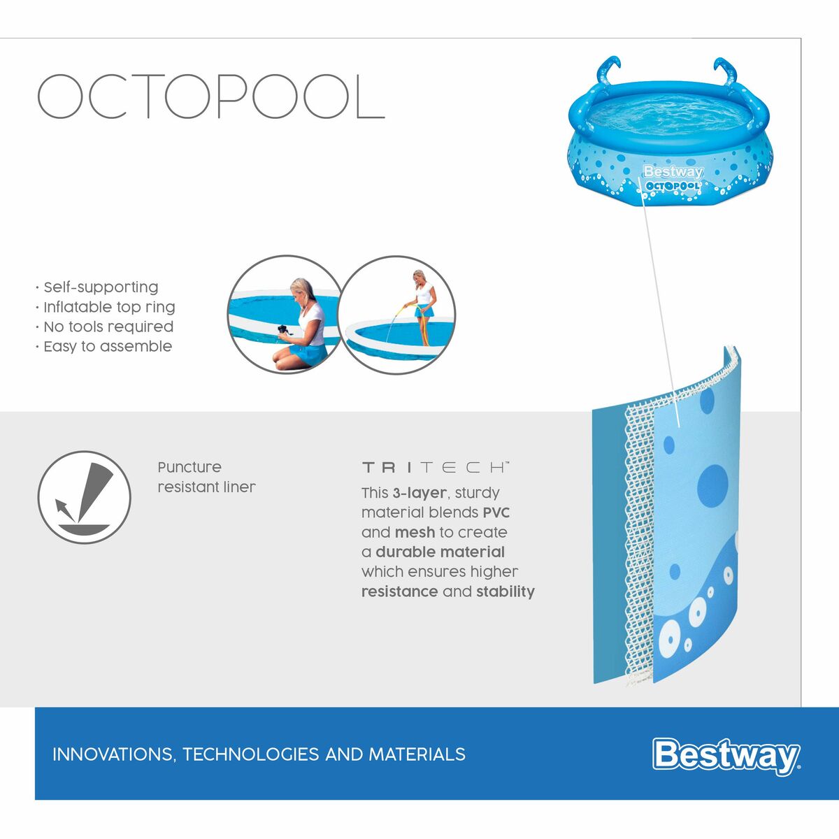 Puhallettava allas Bestway Octopool 274 x 76 cm 3153 L