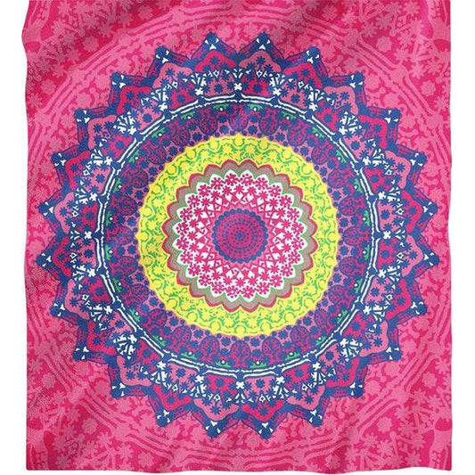 Saronki Secaneta Ilha Double Mandala Vadelma 100% puuvillaa 210 x 230 cm