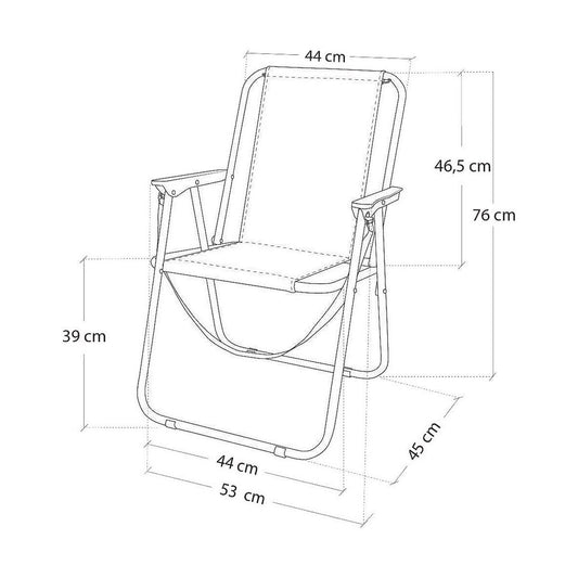 Folding Chair Colorbaby Seilori 44 x 45 x 76 cm Valkoinen Laivastonsininen