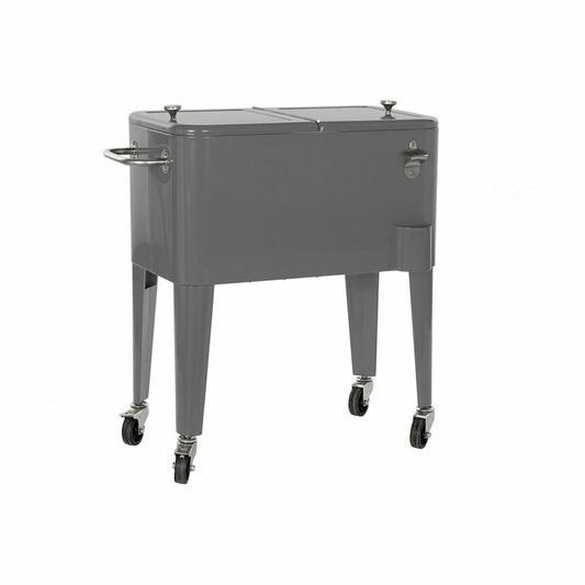 Jääkaappi DKD Home Decor Harmaa Renkailla 74 x 43 x 80 cm Teräs Tumman harmaa polypropeeni 56 L (74 x 43 x 80 cm)