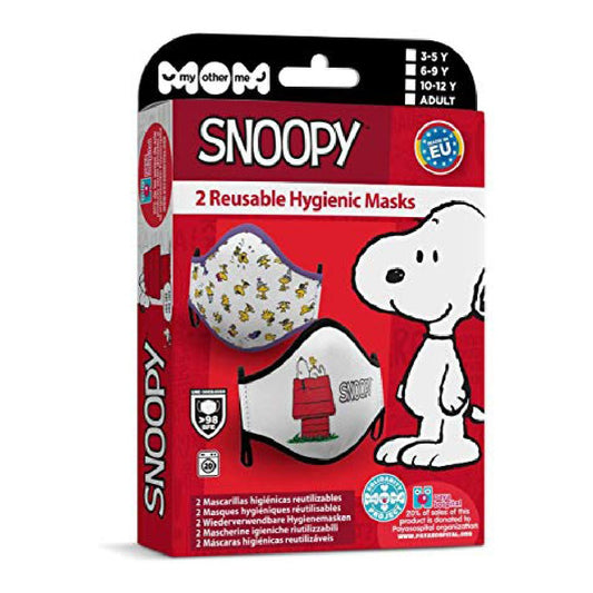 Hygieeninen uudelleen käytettävä hengityssuojain Snoopy Aikuinen (2 uds)