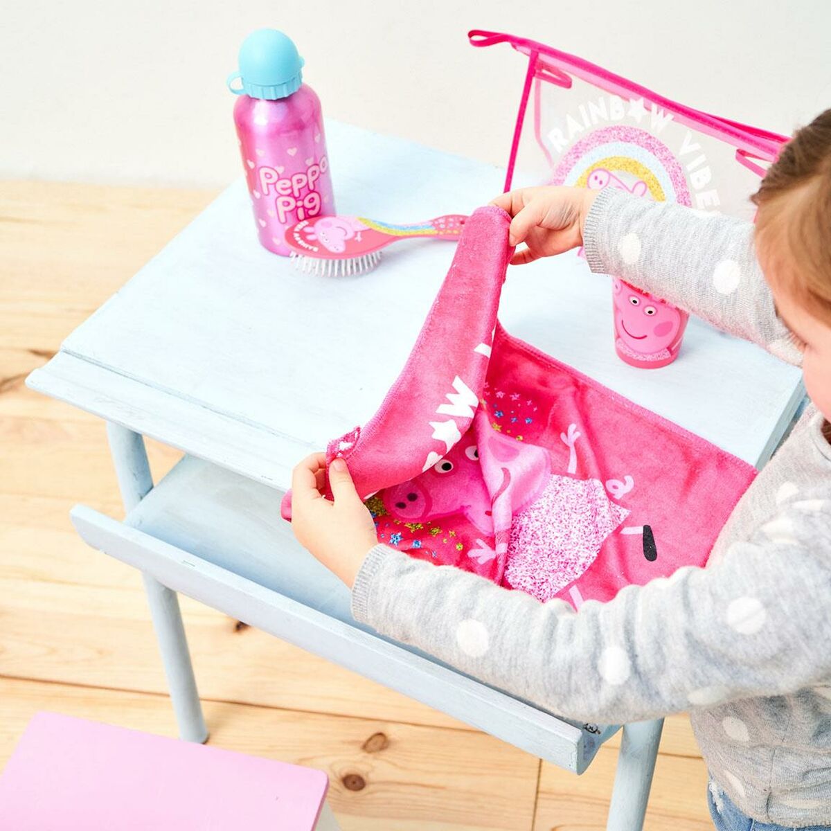 Toilettilaukku ja tarvikkeet Peppa Pig 4 Kappaletta Fuksia (23 x 16 x 7 cm)