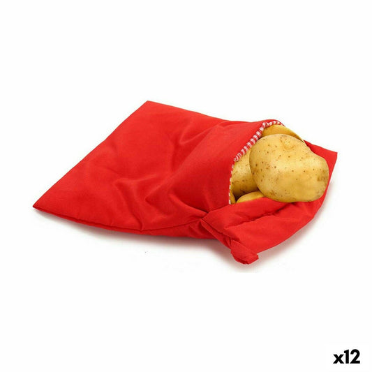 Ruoanlaittopussi Mikroaaltouuni Perunat Punainen 20 x 2 x 25 cm (12 osaa)