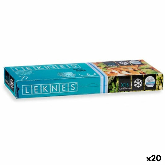 Uudelleenkäytettävä ruokapussisetti ziplock 25 x 30 cm Sininen Polyetyleeni 3 L (20 osaa)