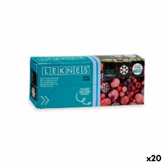 Uudelleenkäytettävä ruokapussisetti ziplock 17 x 25 cm Sininen Polyetyleeni (20 osaa)