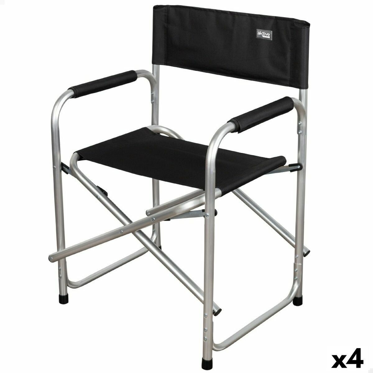 Taitettava retkituoli Aktive Musta 51 x 81 x 45 cm (4 osaa)
