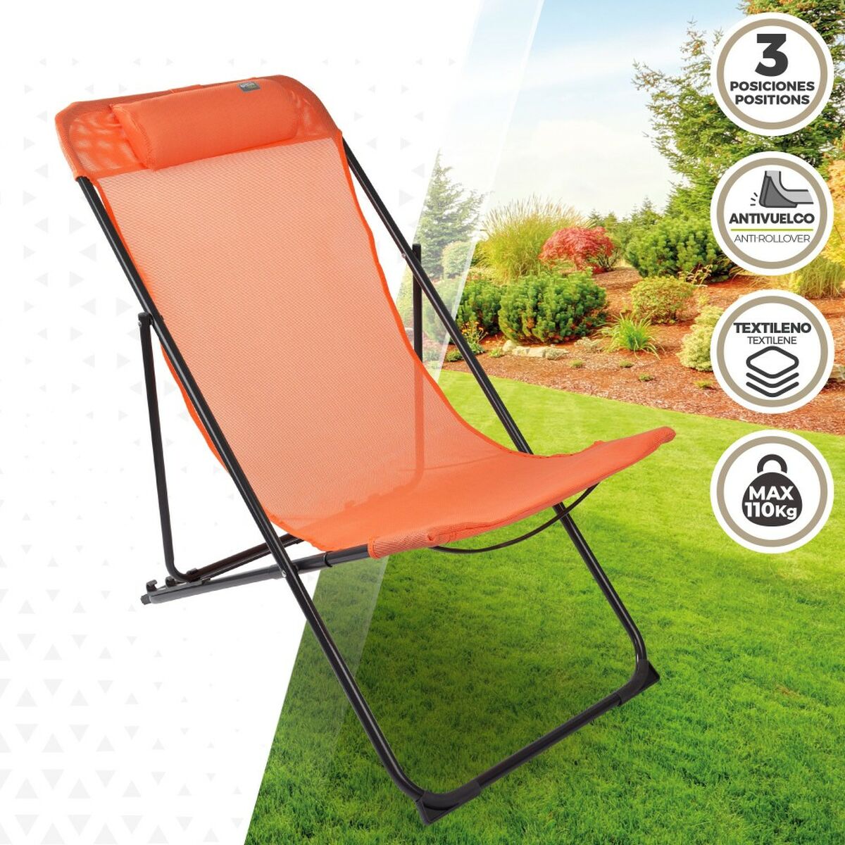 Taitettava riippumatto Aktive Oranssi 52 x 87 x 77 cm (4 osaa)