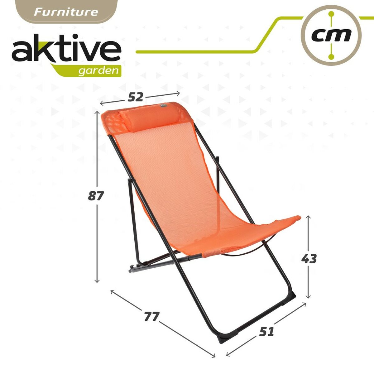 Taitettava riippumatto Aktive Oranssi 52 x 87 x 77 cm (4 osaa)
