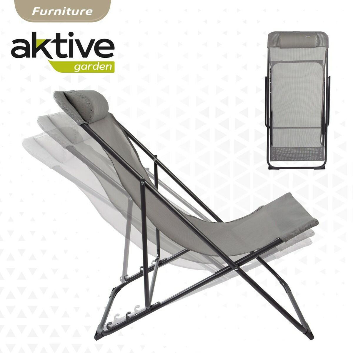 Taitettava riippumatto Aktive Harmaa 52 x 87 x 77 cm (4 osaa)
