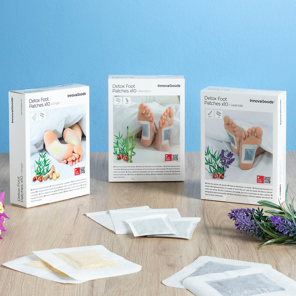 Detox Jalkapohjalaastarit Lavender InnovaGoods 10 osaa